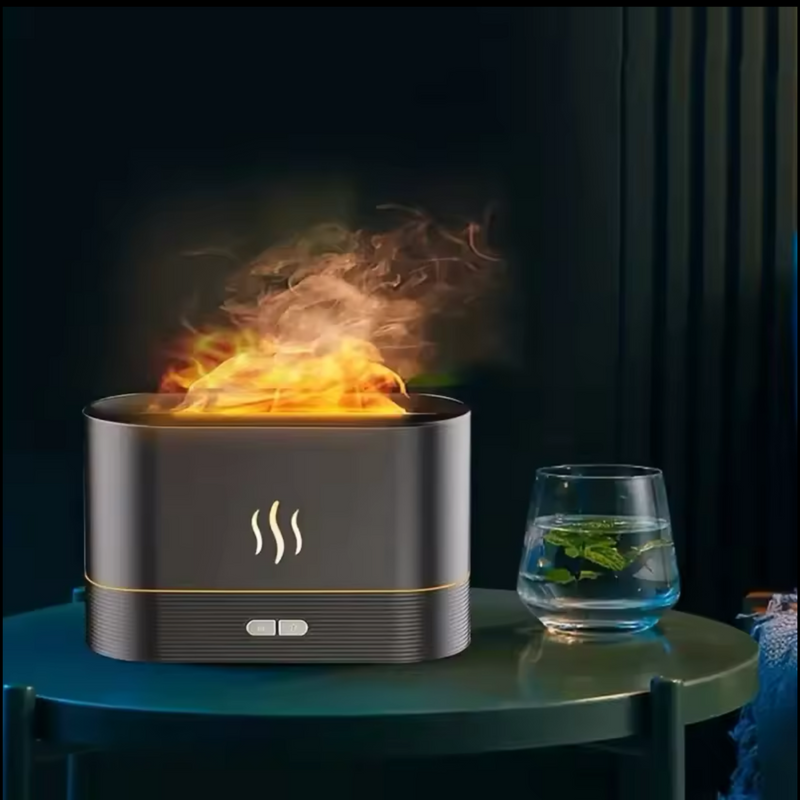 Serene Flame - Diffusore di Aromi con Effetto Fiamma e Luce Multicolore